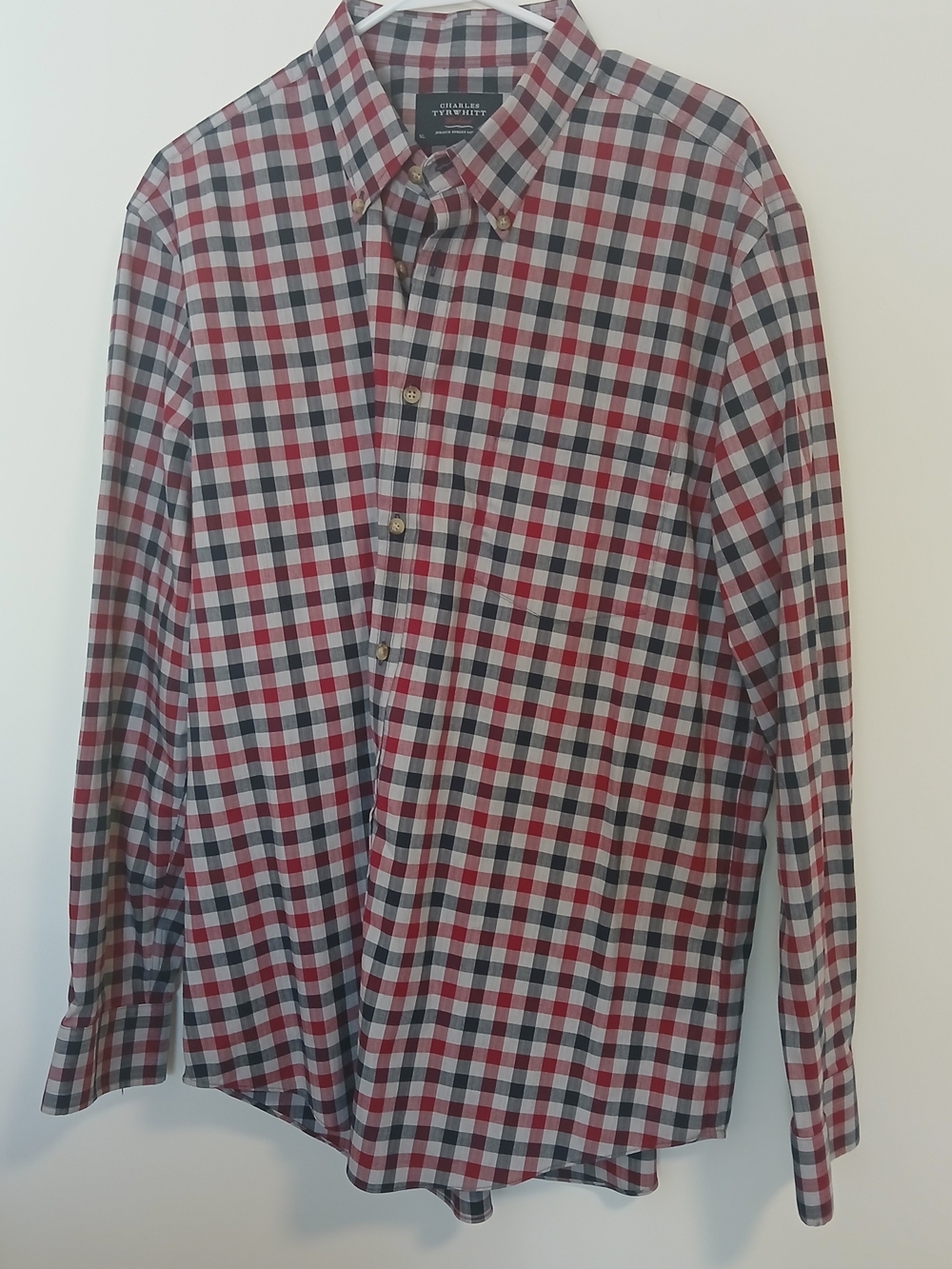 Charles Tyrwhitt Red and Blue Check Button-Down Shirt